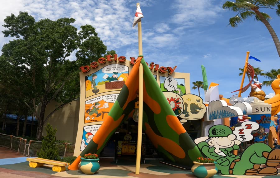The Beetle Bailey comic strip area in Toon Lagoon at Islands of Adventure
