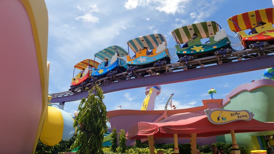The train in Seuss Landing at Islands of Adventure